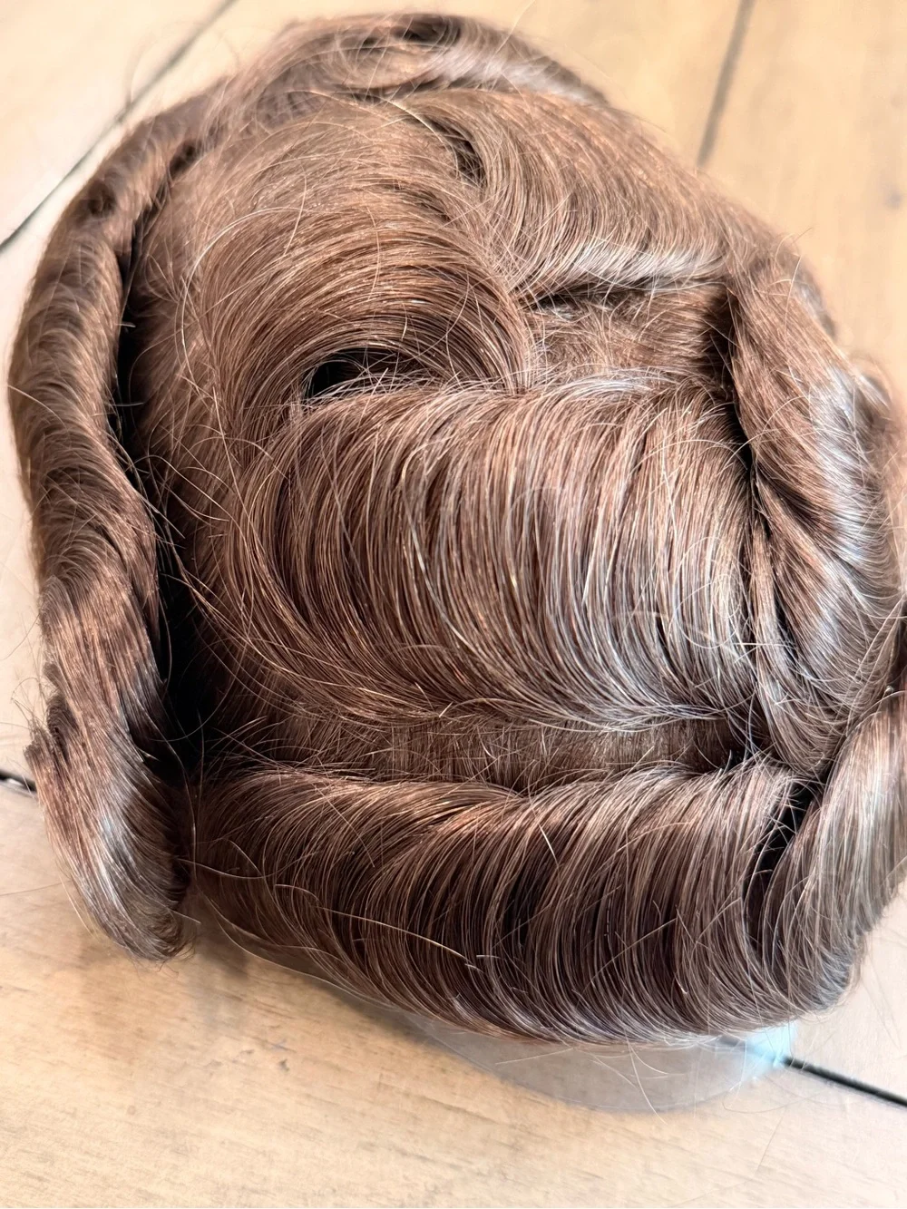 Medium Brown #4 Men’s Toupee 100% Human Hair 8x10 Ultra Thin Skin Base 082